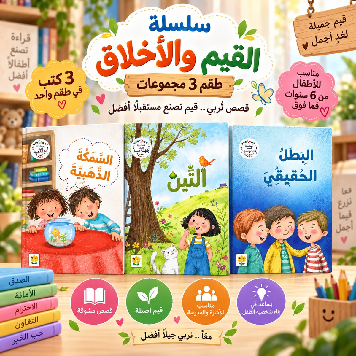 سلسلة القيم والأخلاق - طقم 3 مجموعات